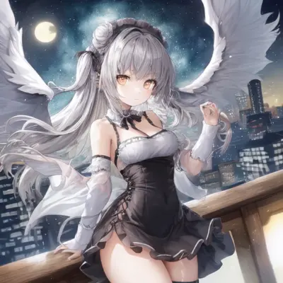 羽の生えたゴスロリ少女