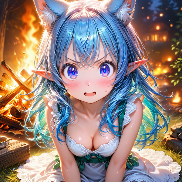 よーしパパ焚火をもっと燃やしちゃうぞー