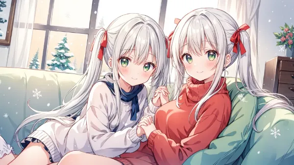 雪降る窓辺の双子の約束
