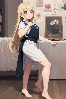 リビングで家事に勤しむ金色の髪の少女