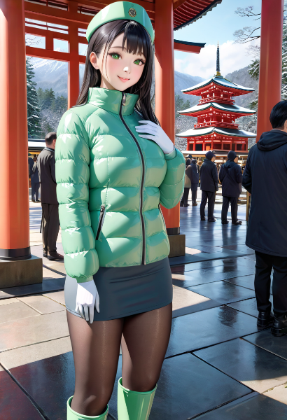 初詣ツアーのバスガイドさん