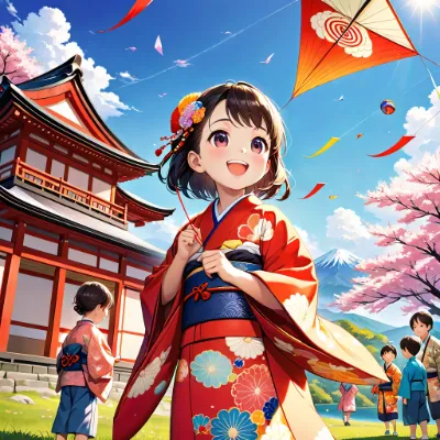 お題：凧揚げ