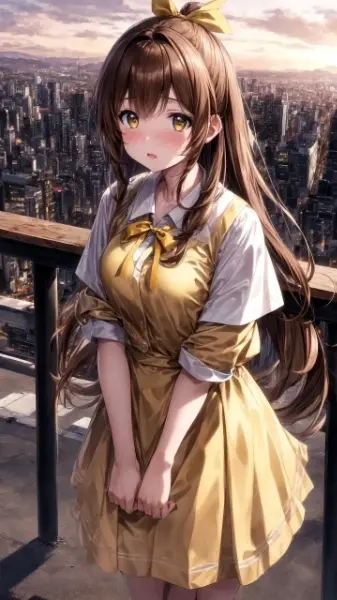 黄色いリボンの女の子