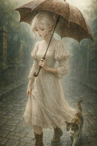 雨の街で紡ぐ少女と猫の物語