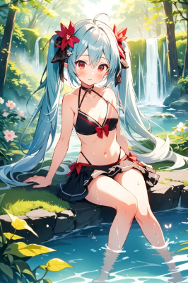 森に住む赤い目の女の子