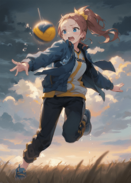 曇り空にデコ出し少女とドッジボール！２