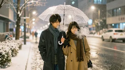 長い夜の始まり：二人で歩く帰り道