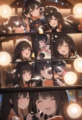 窓辺で光る猫耳カメラ少女