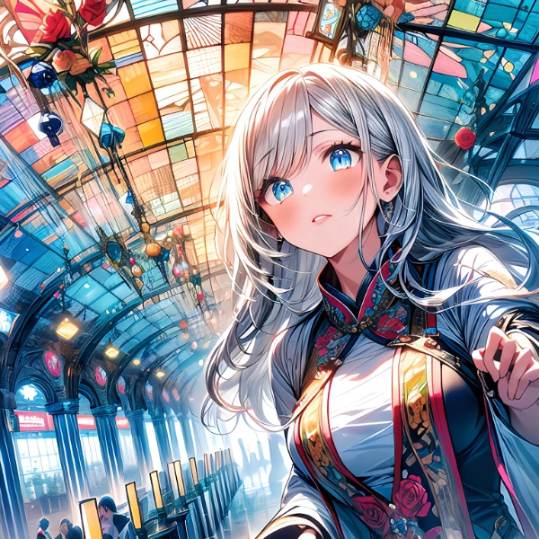 台湾・高雄・美麗島駅のステンドグラス