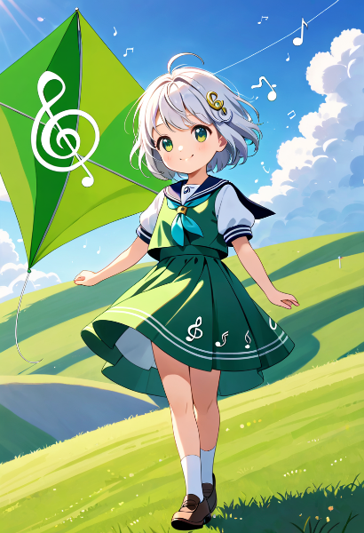 Kite and Music Note