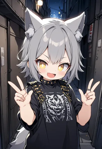 路地裏に佇む狼少女