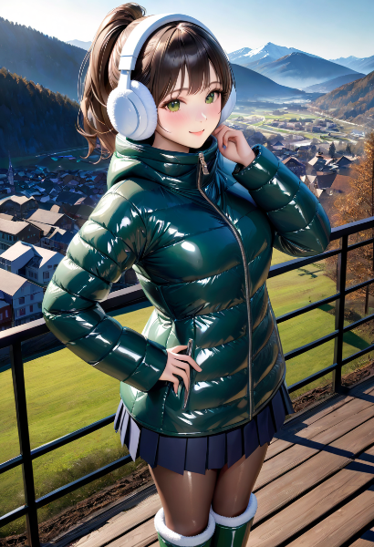 イヤーマフをした田舎のJK