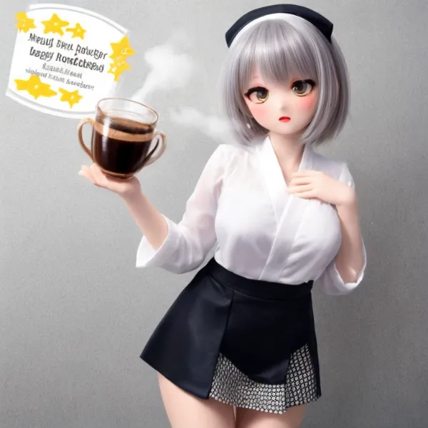 銀髪メイドの熱い一杯