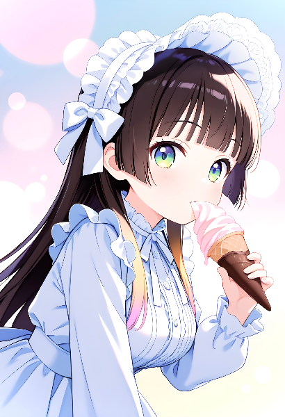 アイスを食べるお嬢様