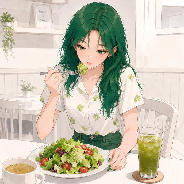 レタスを食べる緑ちゃん🥬