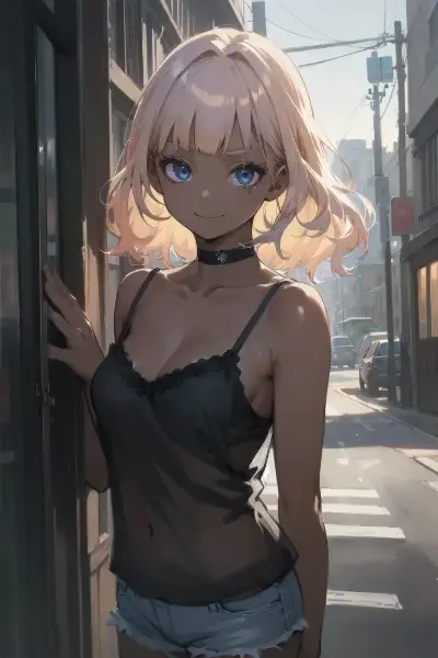 ピンクブロンド褐色ちゃん