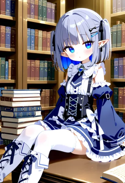 紺の装い、知の海に沈む午後