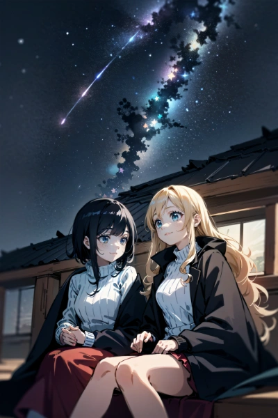 黒髪＆ブロンド・屋根の上で星を見た