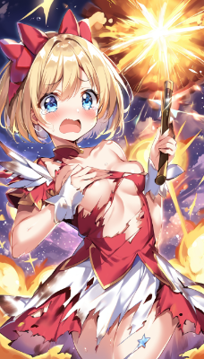 魔法が暴走して服まで消そうとしているぅ～