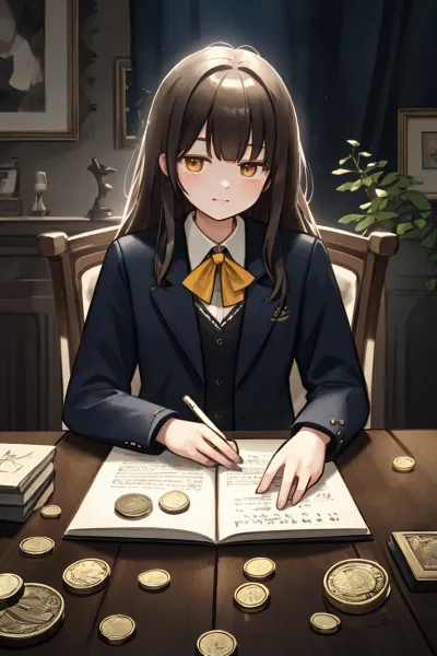 金貨の秘密を記す少女の夜