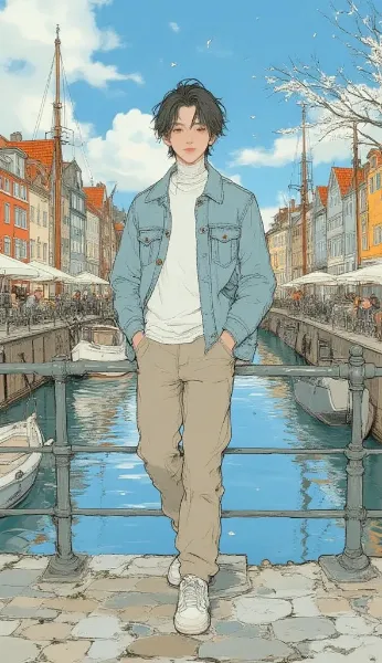 【SeaArtで旅を創造！】コペンハーゲン名所×最旬メンズファッション3選！AI画像生成プロンプト公開