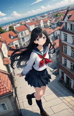 赤屋根の街並み