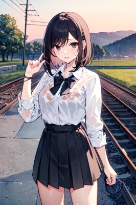 駅で出会ったびしょ濡れの女子高校生