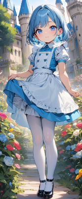 青髪のかわいいメイドさん