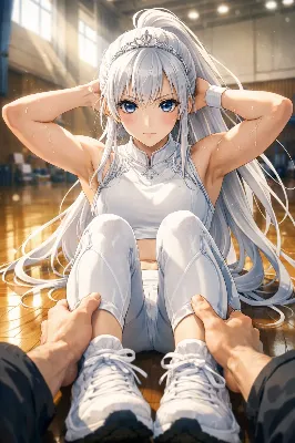 銀髪姫の秘めたるストレッチタイム