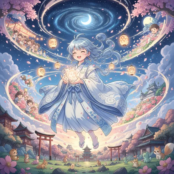 桜の精霊が導く夢幻の夜祭り