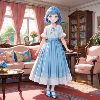 お出かけ前の青髪さん