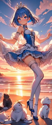 夕日とお姫様