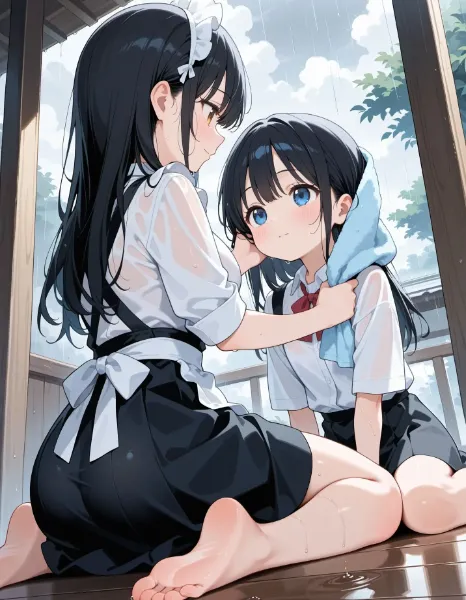 びしょ濡れメイドさん