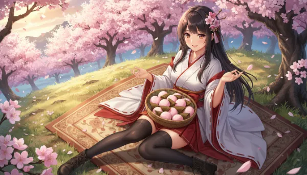 桜舞う丘の甘い誘惑