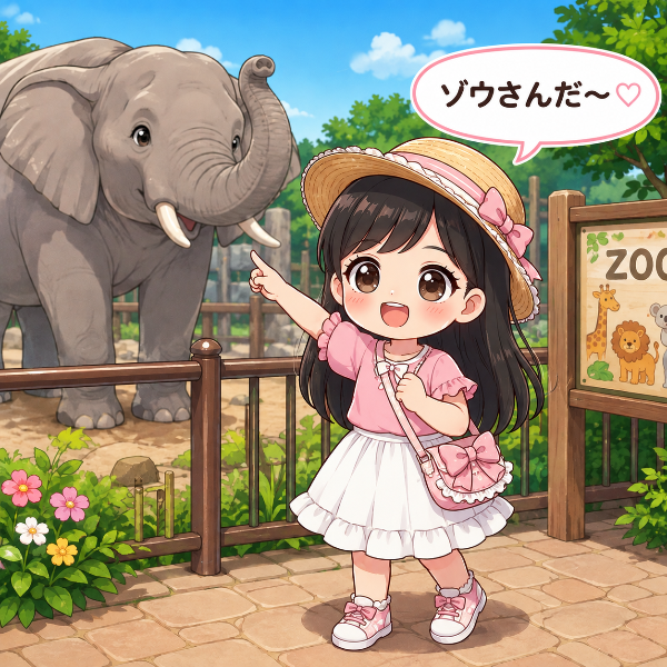 ゾウさんだ〜♪（ちびちゃん）