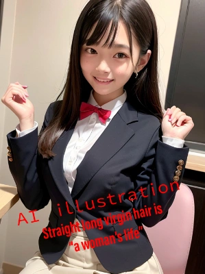 ストレートロングの黒髪美少女