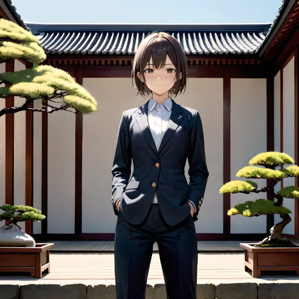 盆栽展で戸惑うボーイッシュな彼女