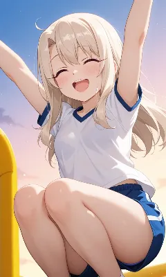 公園で遊ぶイリヤちゃん