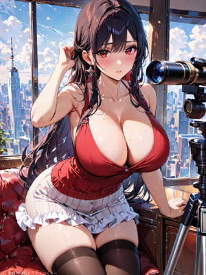 望遠鏡と美少女