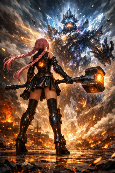 【バトルシーン：鍛冶の女神アリストリアVS邪神ミリアド（全年齢版）】