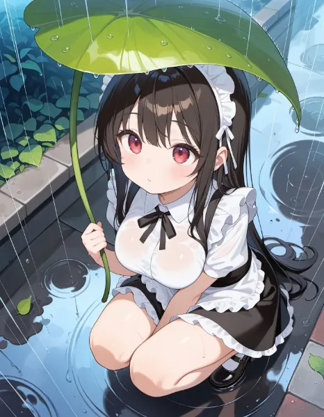 雨の日メイドさん