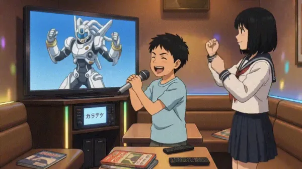 姉弟でカラオケ　GIF