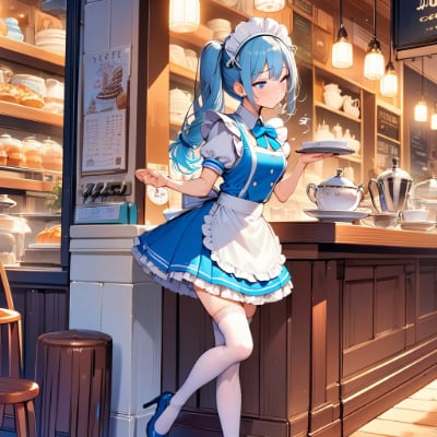 夕方のカフェ