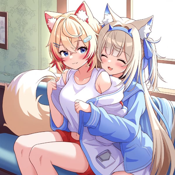 仲良しフワモコ姉妹