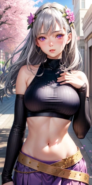 潤んだ瞳と着衣巨乳と。