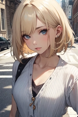 金髪ボブ子