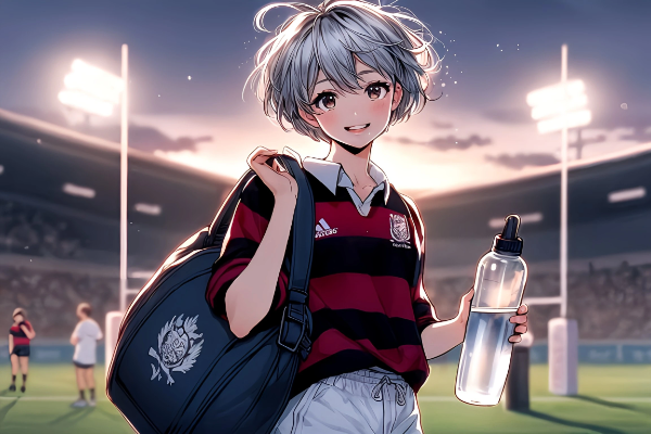 ラグビー少女とドラムバッグ