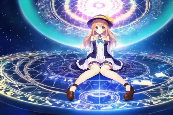 魔法陣に座る少女