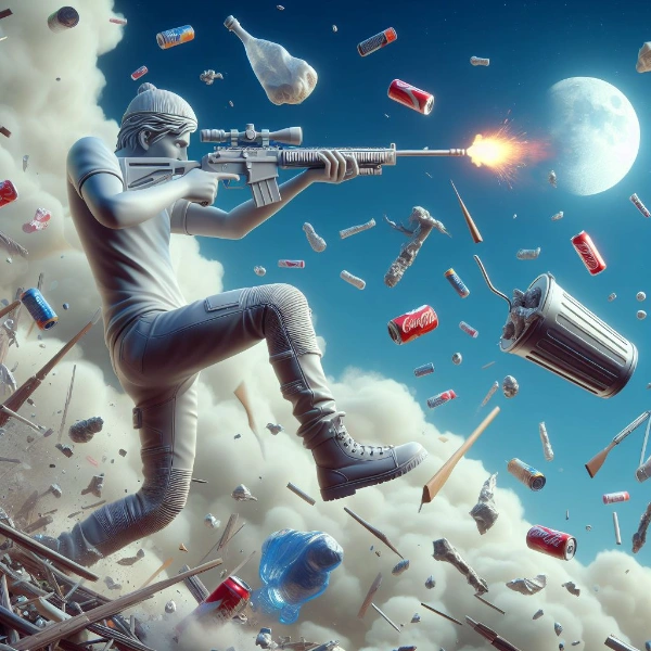 空から降ってくるゴミを撃ち落とすシューター