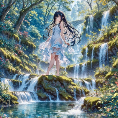 水浴びエルフ